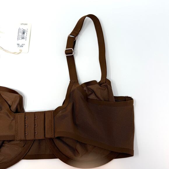 Aerie Smoothez Unlined Underwire Mesh Balconette Bra In Brown Size 36D New - Picture 9 of 13